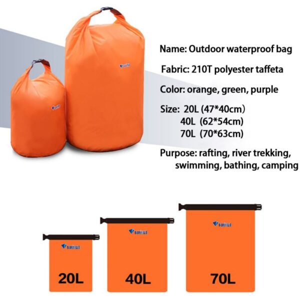 Dry Bag Kit for Outdoor Sports, Canoe, Kayak, Rafting, Camping, Hiking, and Travel 5