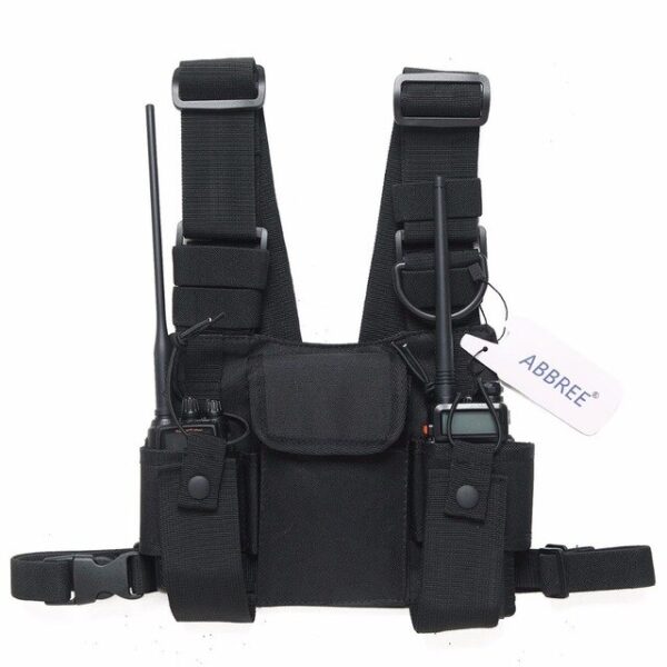 ABBREE Front Pack Chest Radio Harness with Carry Case and Radio Holster 10