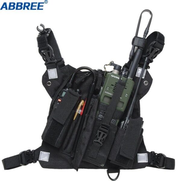 ABBREE Front Pack Chest Radio Harness with Carry Case and Radio Holster 7