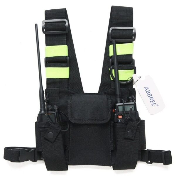 ABBREE Front Pack Chest Radio Harness with Carry Case and Radio Holster 8