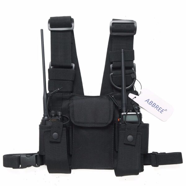 ABBREE Front Pack Chest Radio Harness with Carry Case and Radio Holster 1