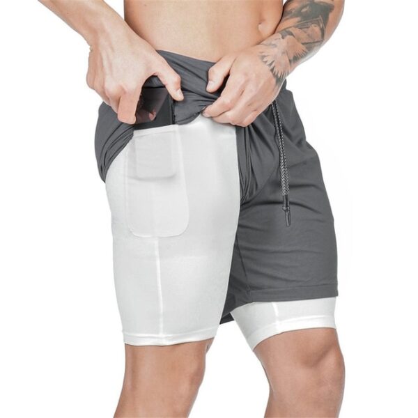 Men's 2 in 1 Running and Sports Workout Shorts - Image 9