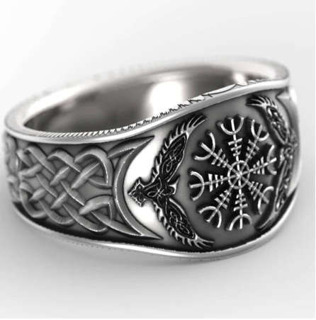 Men's nordic mythological story ring