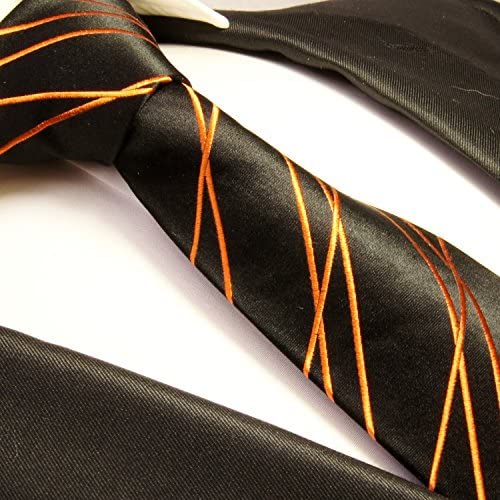 black and orange striped tie